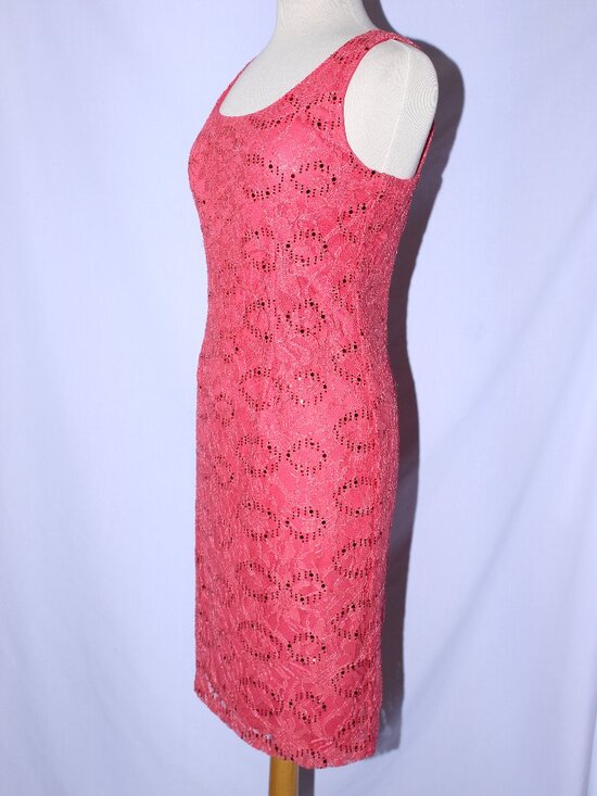 Celavie #2462 Short Lace Formal Mother's Dress With Jacket-Size M- CORAL-NEW - Picture 6 of 7